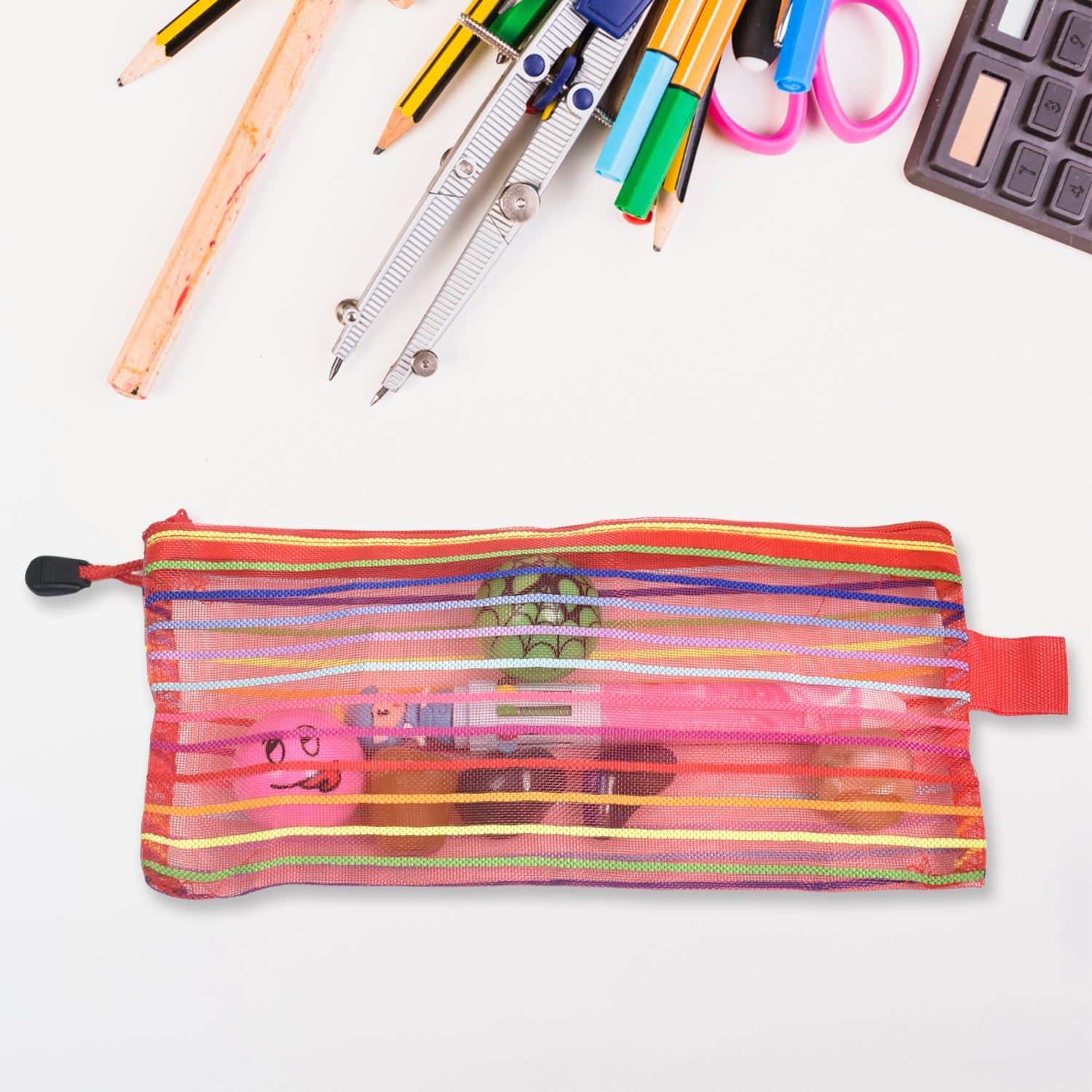 Transparent Zippered Nylon Mesh Multi Purpose Pouch / Purse Transparent Zippered Nylon Mesh Multi Purpose Pouch / Purse